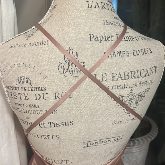 Galina Signature David’s Bridal bridesmaid dress gown illusion Keyhole - Sand 4 - Picture 5 of 17